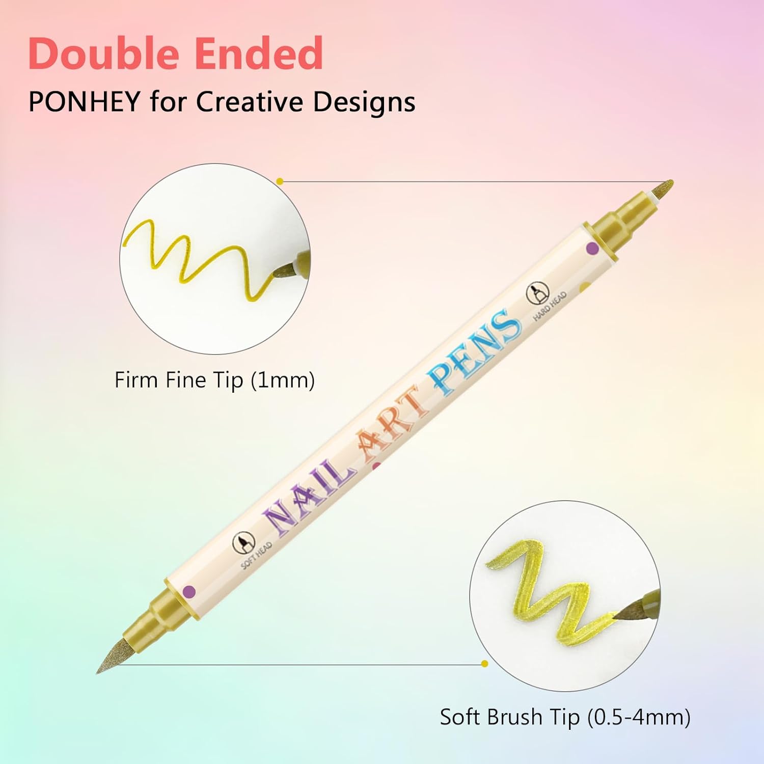 12 Colors Nail Art Pens Set, 3D Nail Polish Pens Quick-Drying Acrylic Paint Markers,For Nail Art Drawing Painting Nail Point Dotting Liner Pen, Nail Design Kit Manicure Tools Home & Salon DIY