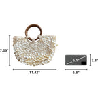 Shell Beaded Clutch Purse For Women Luxury Handmade Top Handle Bag Beach Evening Handbag For Summer Vacation