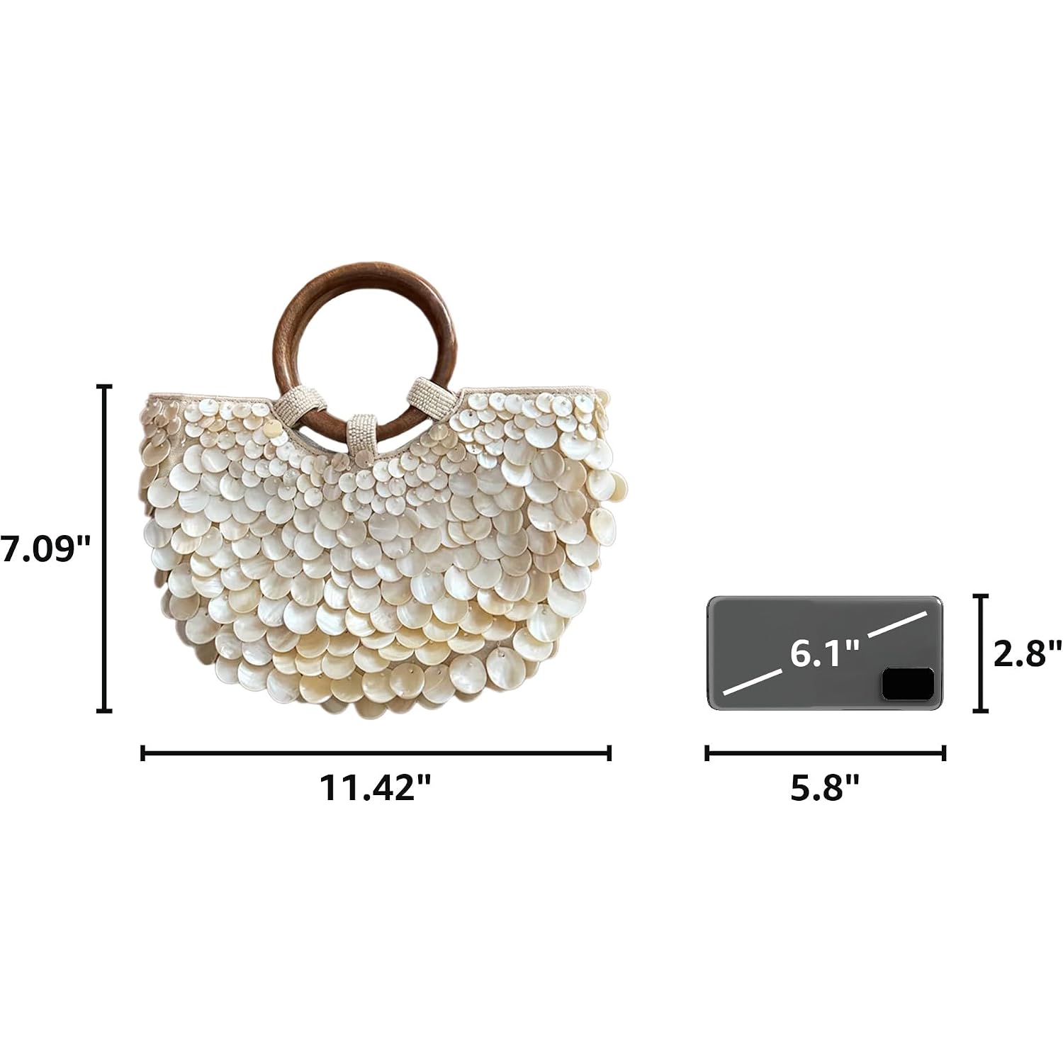 Shell Beaded Clutch Purse For Women Luxury Handmade Top Handle Bag Beach Evening Handbag For Summer Vacation