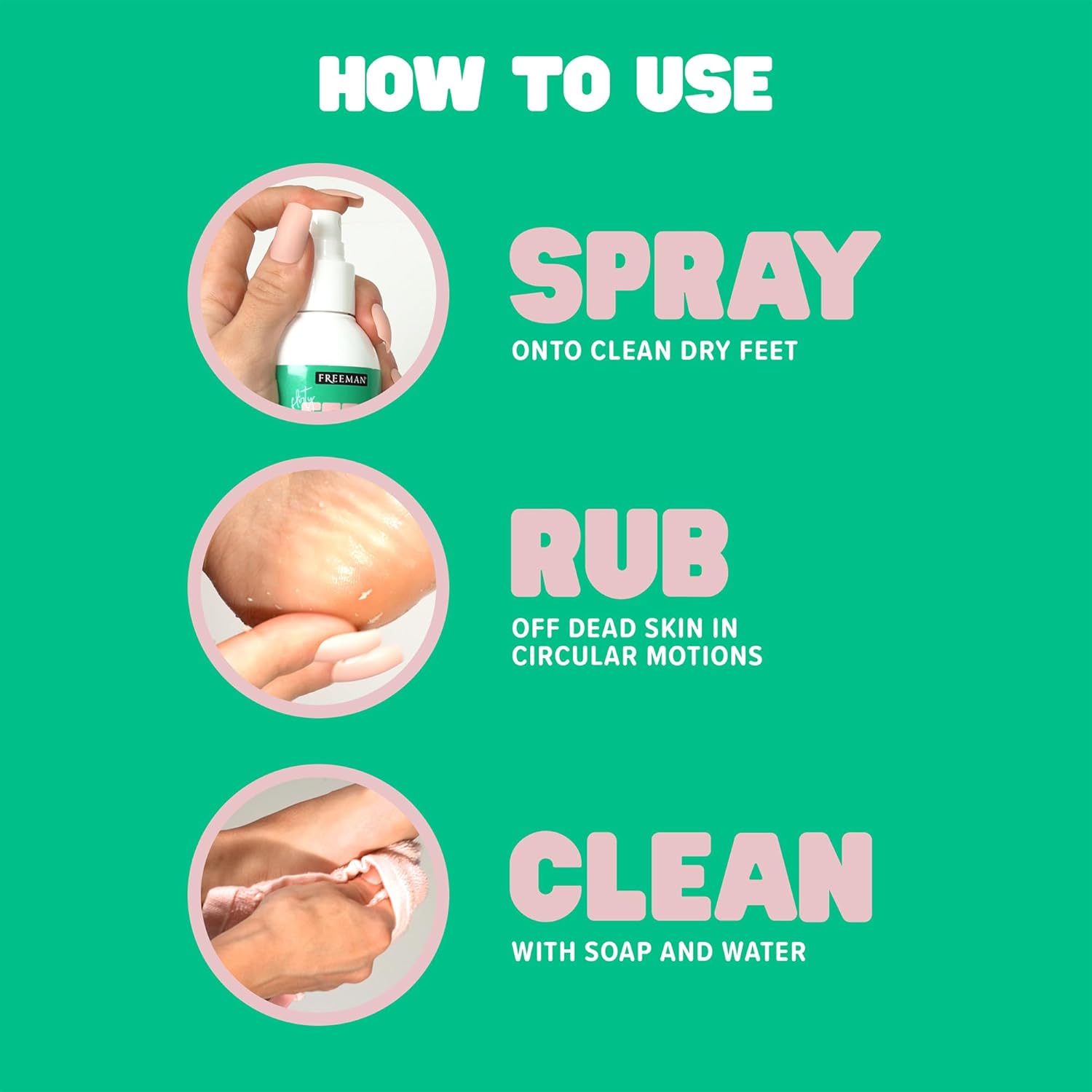 Freeman Flirty Feet Foot Care Set – Instant Peeling Spray for Dry, Cracked Feet + Moisturizing Foot Mask Socks 3-Pack (4 Piece Set)