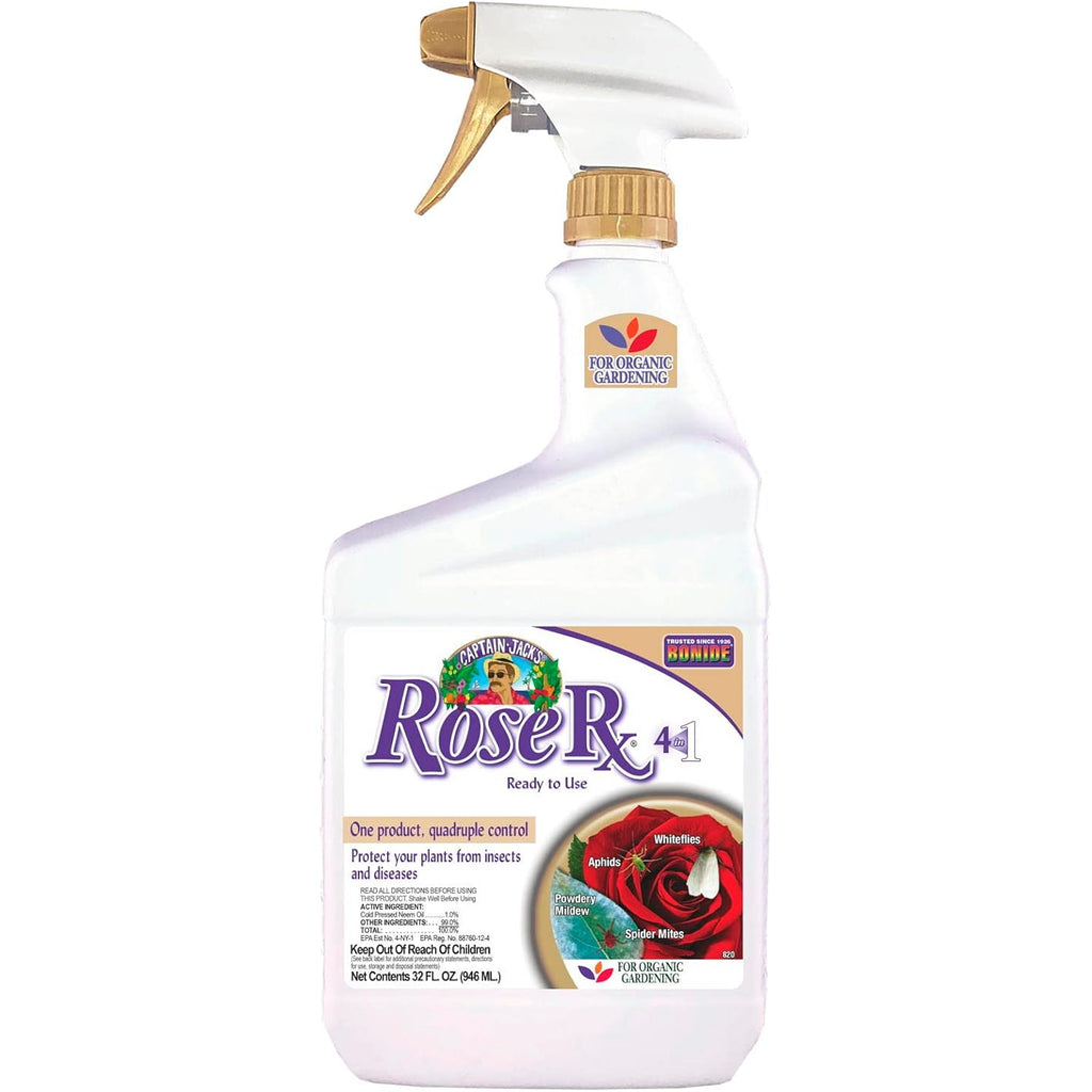 Bonide Captain Jack'S Rose Rx 4-In-1 Insect & Disease Control, 32 Oz Ready-To-Use Spray Neem Oil For Organic Gardening | Ready-To-Use Spray Neem Oil For Organic Gardening