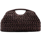 Large Straw Dumpling Clutch Purse For Women,Summer Vacation Beach Hobo Bag,Woven Evening Top Hanlde Handbags