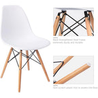 Furmax Modern Style Dining Chair Mid Century Modern Dsw Chair, Shell Lounge Plastic Chair For Kitchen, Dining, Bedroom, Living Room Side Chairs Set Of 4(White)