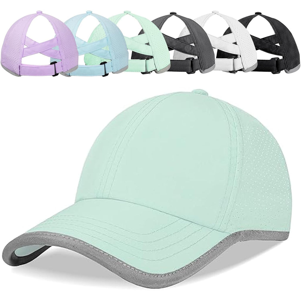 Women'S High Ponytail Baseball Cap, Criss Cross Ponytail Hat, Quick-Drying Sports Hat For Running, Golf, Hiking