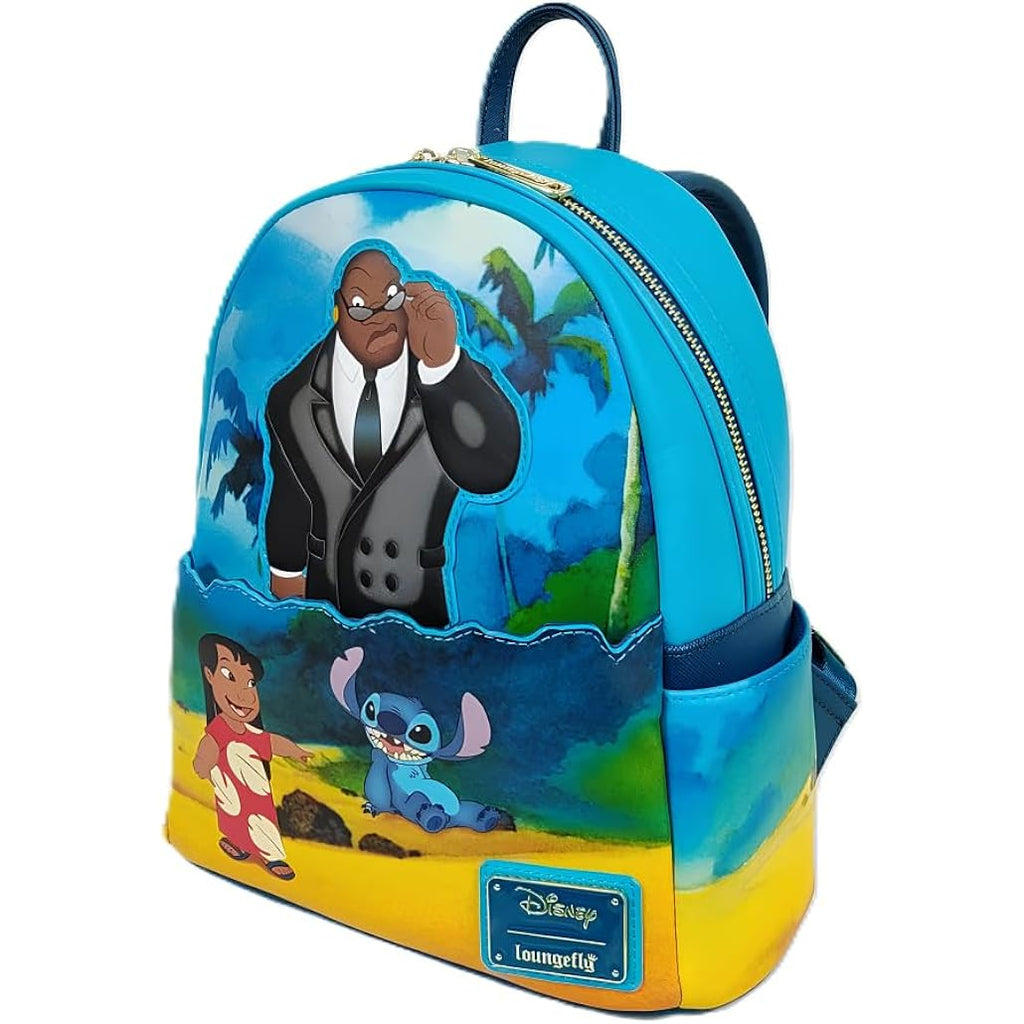 Loungefly Disney Lilo And Stitch Mini Backpack Cobra Bubbles Beach Scene Double Strap Shoulder Bag Purse