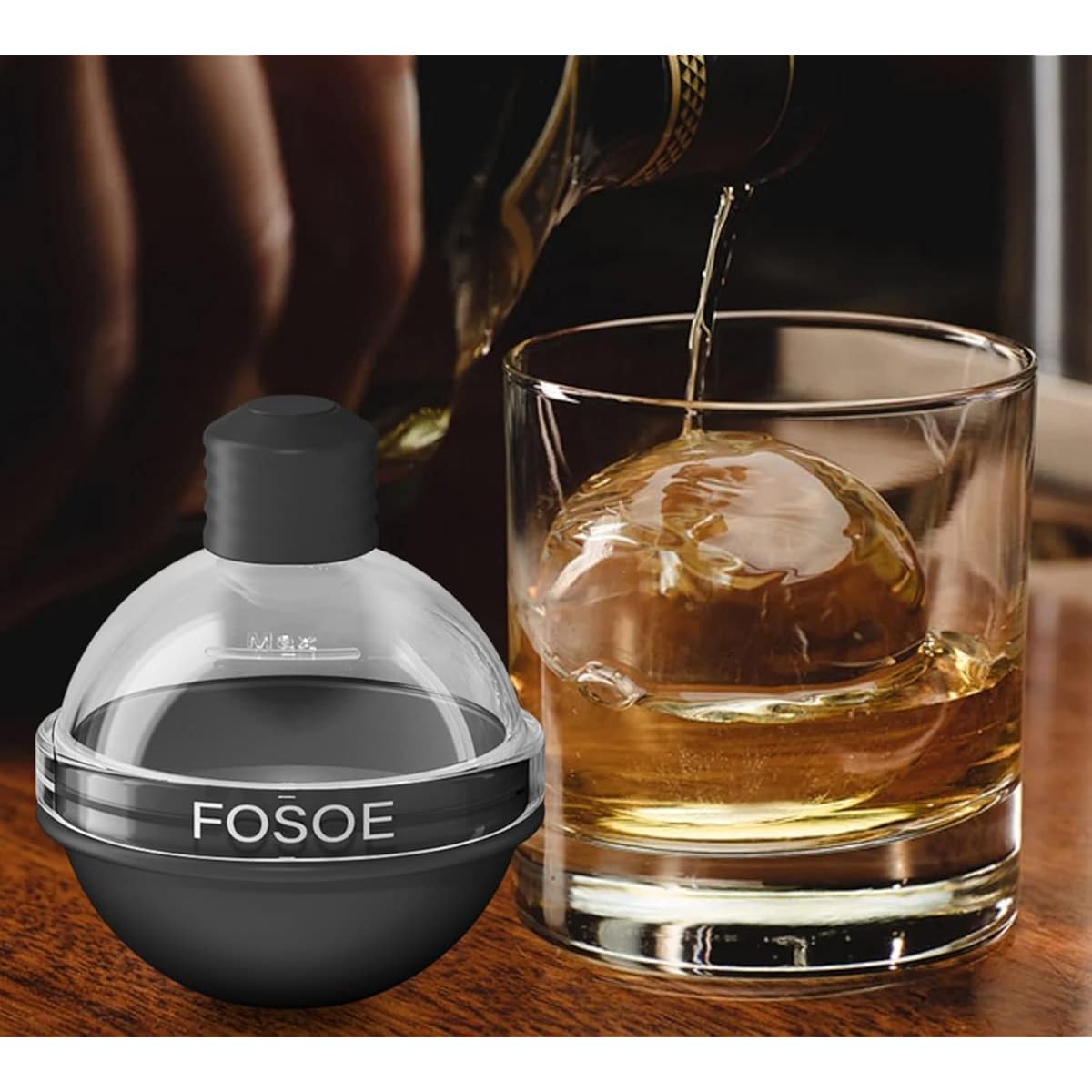 Silicone Ice Ball Molds For Whiskey - Set Of 4 Round Makers With Lids For Cocktails, Bourbon, And Drinks