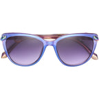 Betsey Johnson Women's Serpentine Cat Eye Sunglasses Purple Crystal With Oil Slick Snakes