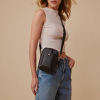 Bandolier Dillon Bag Crossbody | Stylish Pebble Leather Bag | Adjustable Strap, Exterior Slip Pocket | Bags for Women