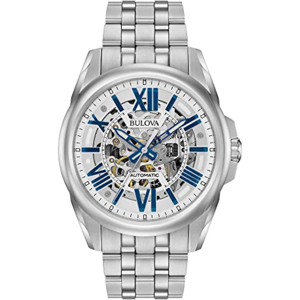 Bulova Men'S Classic Sutton 3-Hand 21-Jewel Automatic Watch, 42 Hour Power Reserve, Skeleton Dial, Luminous Hands, 100M Water Resistant, 43Mm