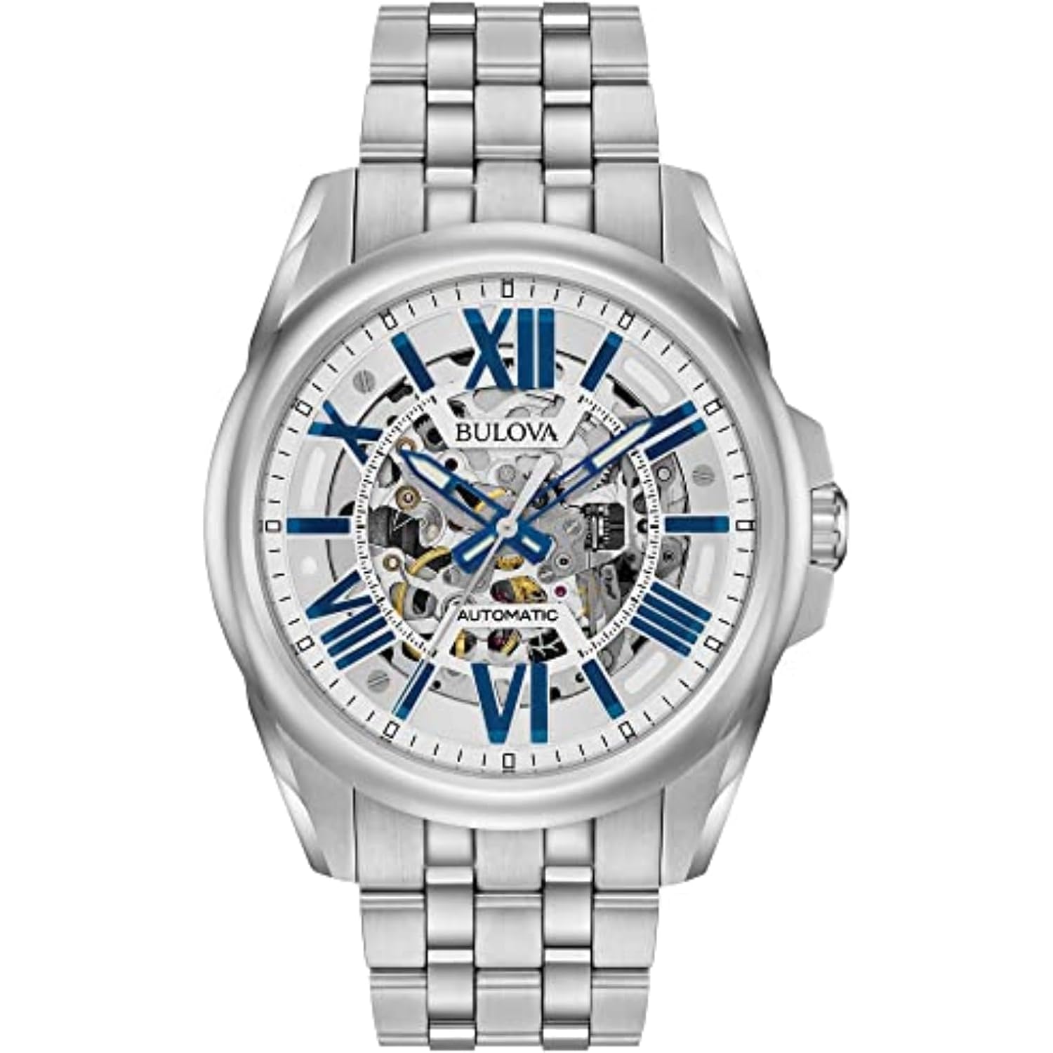 Bulova Men'S Classic Sutton 3-Hand 21-Jewel Automatic Watch, 42 Hour Power Reserve, Skeleton Dial, Luminous Hands, 100M Water Resistant, 43Mm