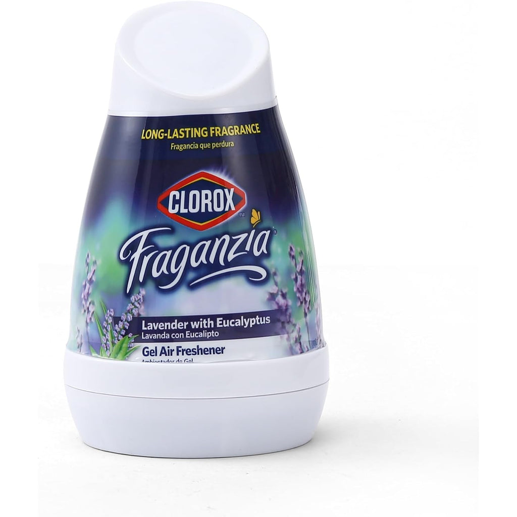 Clorox Fraganzia Gel Air Freshener Cone, Adjustable Odor Eliminating Gel With Lavender And Eucalyptus Scent For Home, Bathroom, Office, Small Spaces, Long Lasting No Battery Freshener, 6 Oz