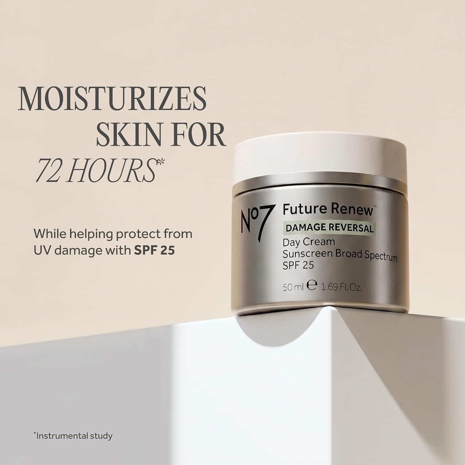 No7 Future Renew Damage Reversal Face Cream With Spf 25 - Anti Aging Face Moisturizer With Skin Firming Benefits - Formulated With Peptide Technology To Protect, Repair & Intensely Hydrate (1.69 Oz)