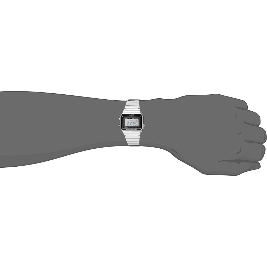 Casio Men'S A700W-1Acf Classic Digital Display Quartz Silver Watch