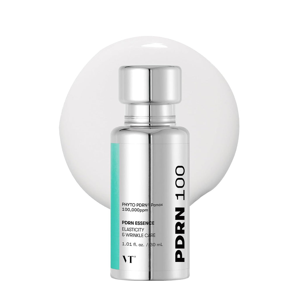 Vt Cosmetics Pdrn 100 Essence, Intensive Glow Serum, 100,000Ppm Vegan Pdrn, Skin Restoration & Plumping, Hydrating & Moisturizing, Firming, Fine Lines, Korean Skincare 1.01 Fl. Oz.