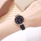 Ibso Women Watches Leather Mesh Strap Round Case Analog Fashion Ladies Wrist Watches
