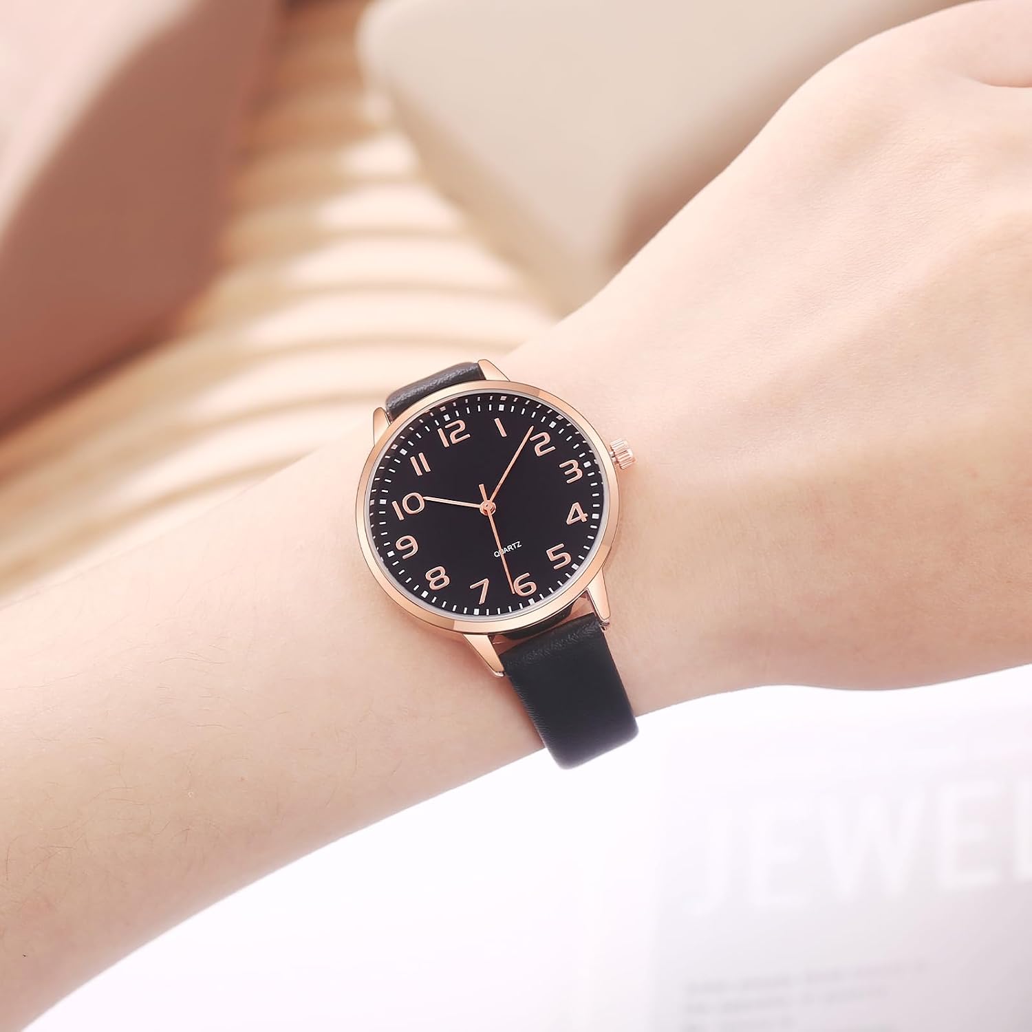Ibso Women Watches Leather Mesh Strap Round Case Analog Fashion Ladies Wrist Watches
