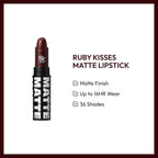 Ruby Kisses Lipstick, Matte Finish, Long-Lasting, Highly Pigmented, Smooth Apply, Full Coverage Lip Color Makeup (Berry Bossy)