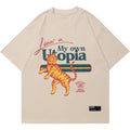 Aelfric Eden Mens Oversized T Shirts Tees Tiger Graphic Tee Print Cotton Tops Streetwear Casual Shirt