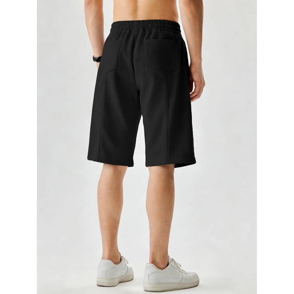 Jmierr Men'S Baggy Sweat Shorts Lightweight Cotton Under Knee Casual Drawstring Lounge Workout Gym Shorts