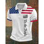 Faithgee Independence Day Flag We The People Polo Shirt Mens Freedom Since 1776 Tee