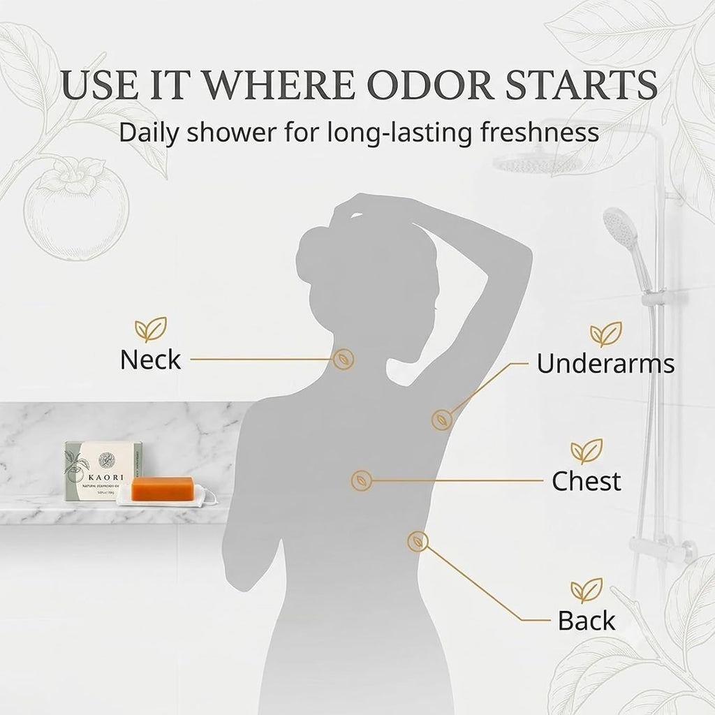 Kaori Persimmon Soap For Old People Smell, With Persimmon Extract Soap, Leaves Skin Feeling Fresh And Cared For