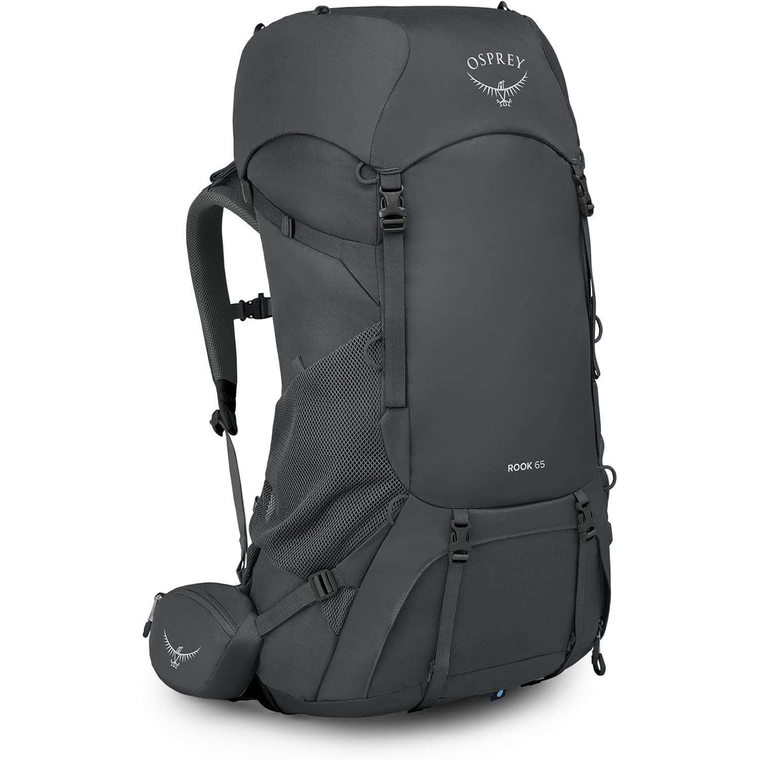 Osprey Rook 65L Men'S Backpacking Backpack, Dark Charcoal/Silver Lining