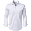 Men'S Dress Shirts Long Sleeve Stretch Wrinkle Free Wedding Formal Business Button Down Shirt