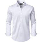 Men'S Dress Shirts Long Sleeve Stretch Wrinkle Free Wedding Formal Business Button Down Shirt