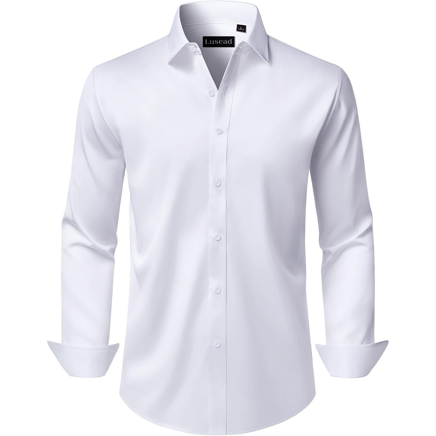 Men'S Dress Shirts Long Sleeve Stretch Wrinkle Free Wedding Formal Business Button Down Shirt
