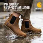 Carhartt Women'S Frontier Water-Resistant Chelsea Steel Toe Boots For Women - Lightweight Eva Midsole, Durable Rubber Outsole And Cushion Footbed