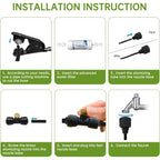 30Ft Outdoor Misting Cooling System‌ - Patio Garden Kit With ‌Brass Nozzles & Uv Tubing‌, Diy Install For ‌Pool, Bbq, Greenhouse‌, Water-Saving High Pressure Cooler