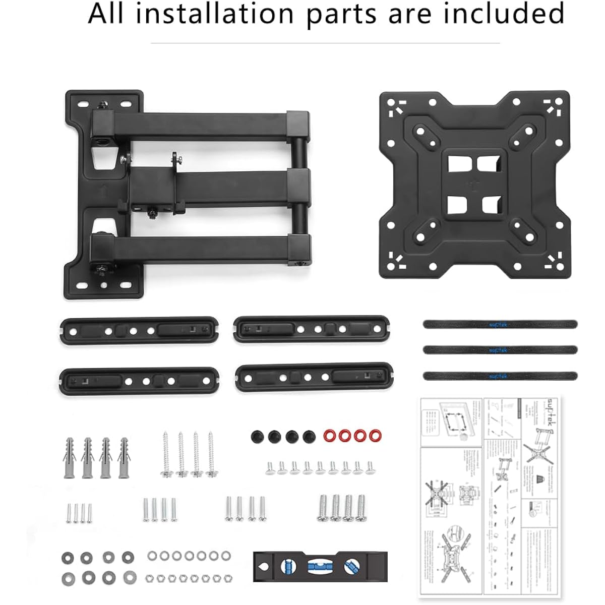 Suptek Tv Wall Mount Swivel And Tilt Full Motion For Most 23 To 60 Inch Tv Mount Up To 66Lbs Max Vesa 400X400Mm (A1+)