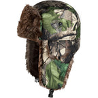 Winter Trapper Hat with Ear Flaps Fallen Leaf Camo Hunting Cap Faux Fur Ushanka Russian Warm Hat Unisex Hunter's Hats