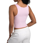 Danysu Women Rib Tank Top Padded Workout Top Square Neck Crop Tank Fitted Basic Cami Tops