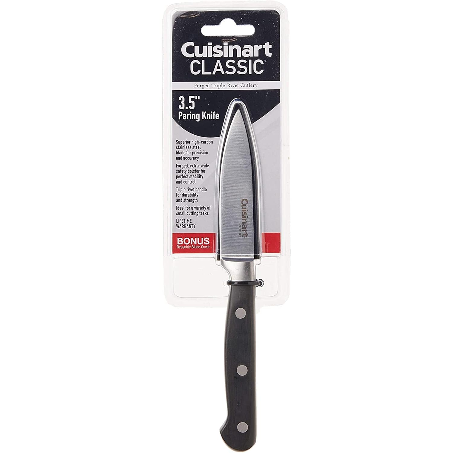 Cuisinart C77Tr-3Pr Triple Rivet Collection 3.5" Paring Knife, Black
