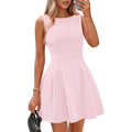 Iwd Womens Summer Sleeveless Mini Dress 2026 Elegant Classy Boat Neck A Line Cocktail Party Short Dresses