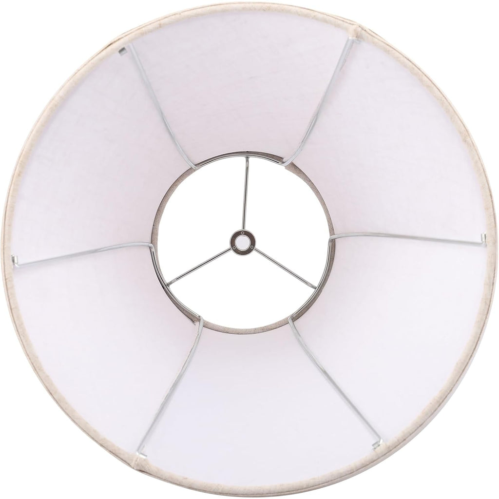 Beige Bell Lamp Shade Set Of 2, 6"Top X 13"Bottom X 9.3"High, Replacement Medium Lamp Shade For Table Lamp And Floor Lamp, Fabric Natural Linen, Assembly Required