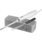 Hamilton Beach Electric Knife Set for Carving Meats, Poultry, Bread, Crafting Foam & More, Reciprocating Serrated Stainless Steel Blades, Ergonomic Design Storage Case + Fork Included, 5 Foot Cord