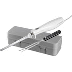 Hamilton Beach Electric Knife Set For Carving Meats, Poultry, Bread, Crafting Foam & More, Reciprocating Serrated Stainless Steel Blades, Ergonomic Design Storage Case + Fork Included, 5 Foot Cord