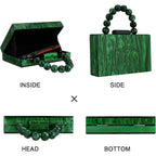 Acrylic Purses Evening Clutch Bag Marbling Handbags For Women Cross Body Bag With Pearl Chain Formal Wedding Prom Party