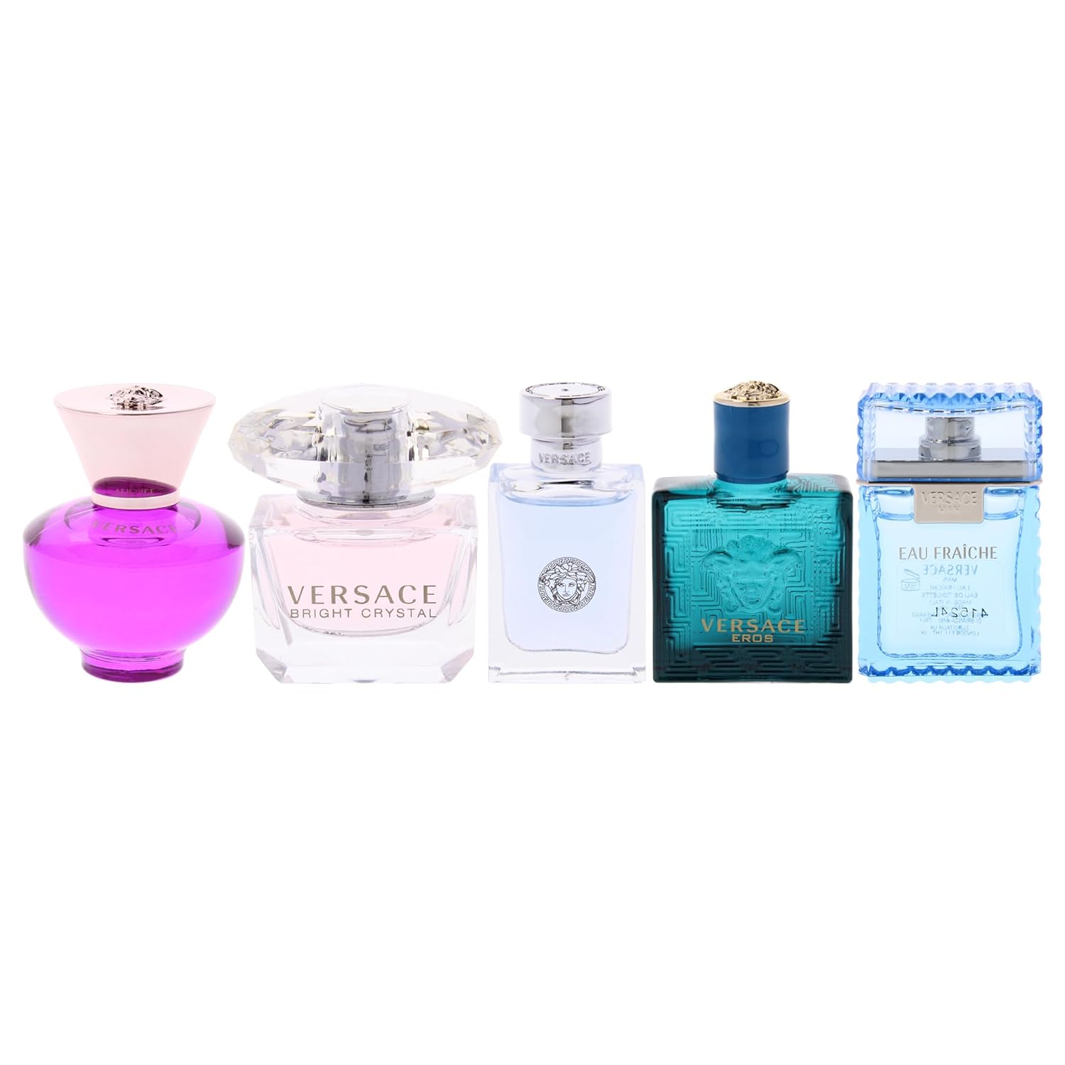 Versace Perfume Collection - Eros, Bright Crystal, Dylan Blue & More 5 Piece Set