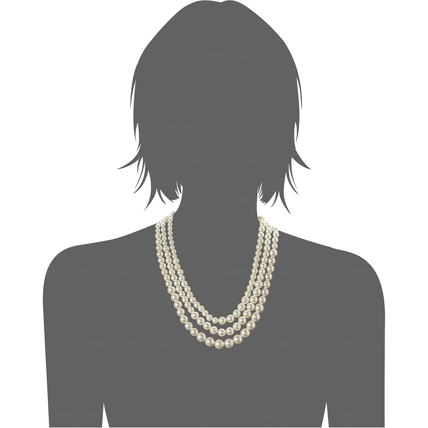 Anne Klein Women's Gold-Tone Blanc Pearl Collar Necklace