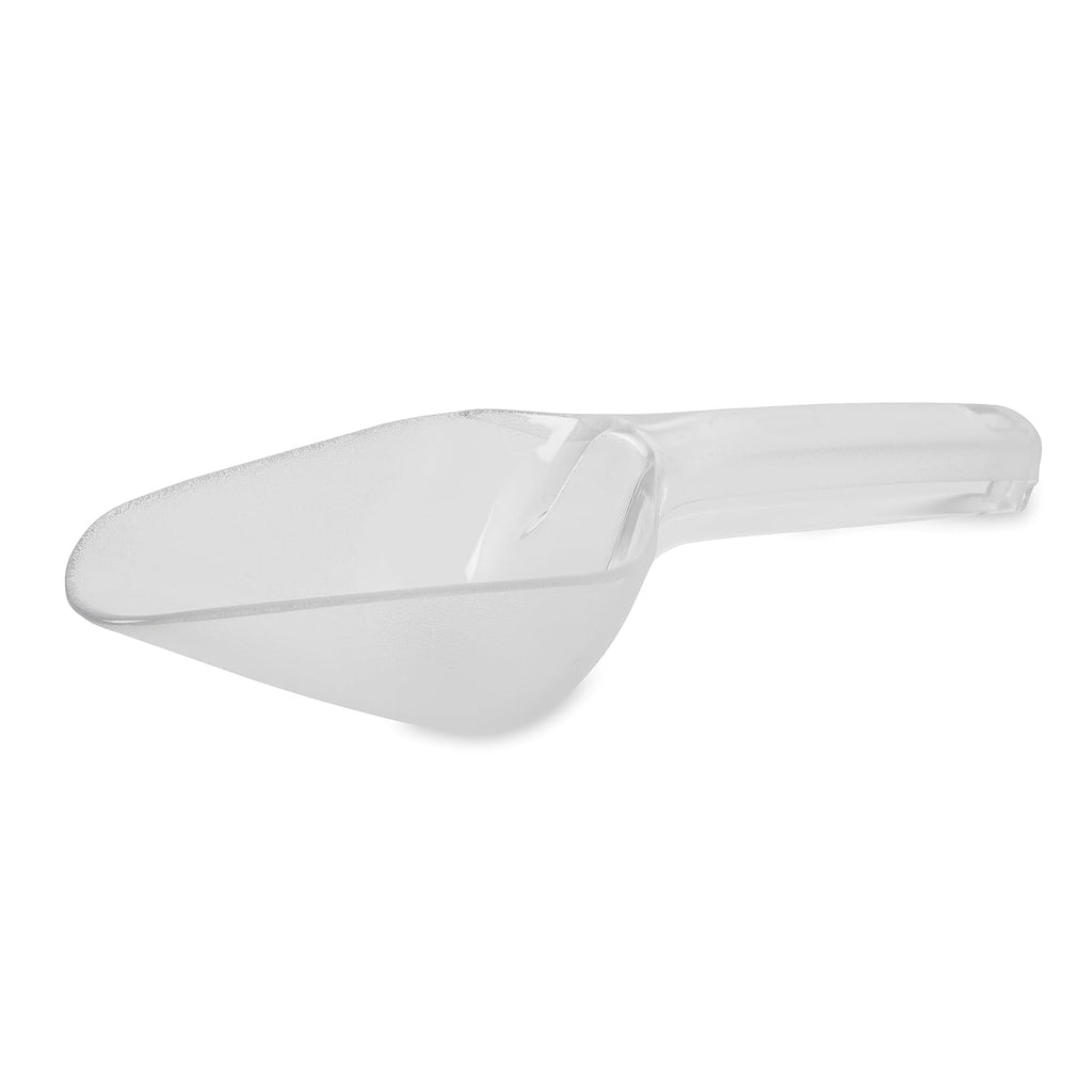 Rubbermaid Commercial Products Plastic Utility Ice Scooper, 6-Ounce, Clear, Dishwasher Safe Kitchen Scoop For Weddings/Bar/Ice Bucket/Kitchen/Popcorn