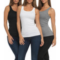 Felina Women'S 3 Pack Soft Cotton Stretch Ribbed Tank Top