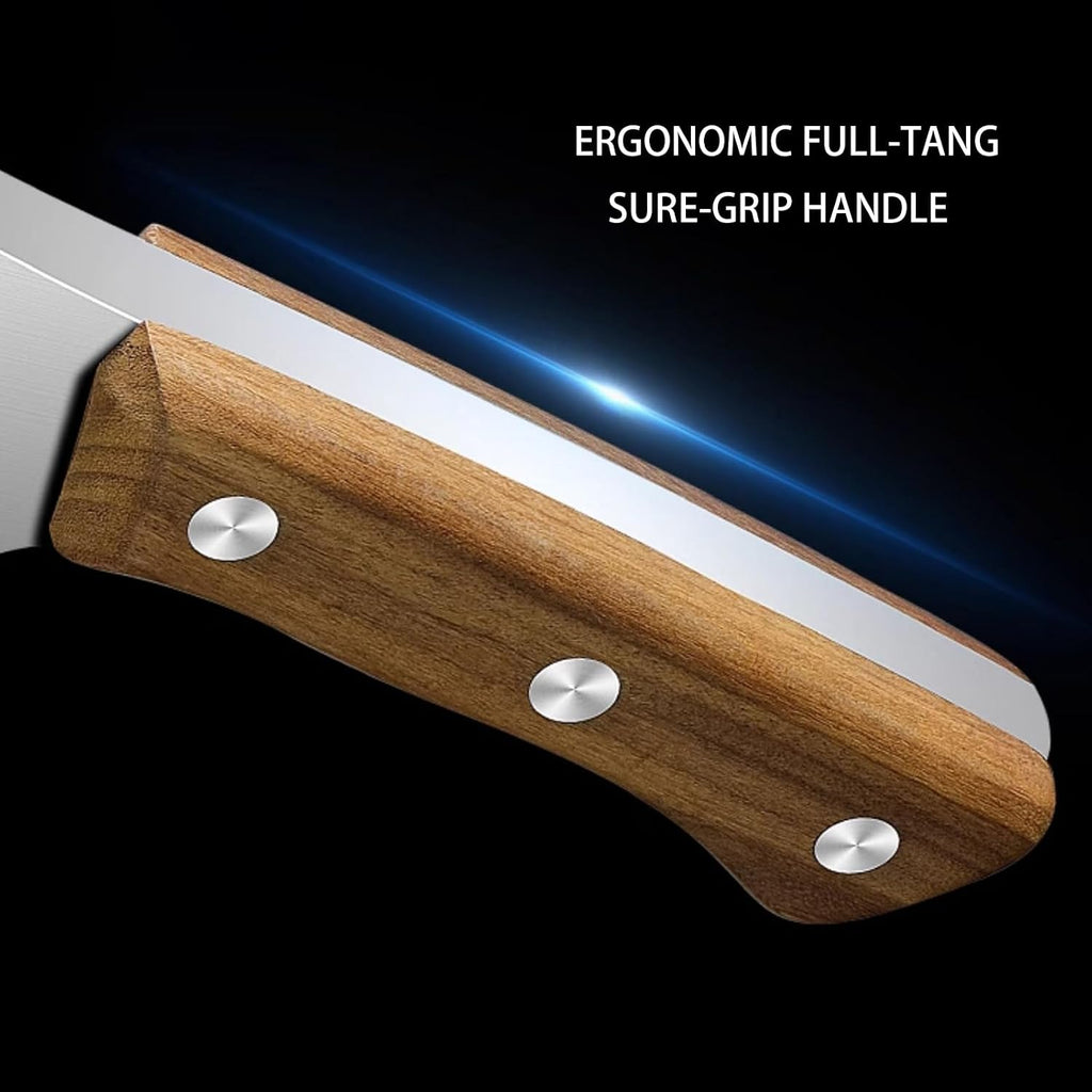 Meat Bone Cleaver Knife For Meat Cutting, Handmade Heavy Duty Butcher Axes, Hand Forged Full Tang Chopper For Home Kitchen Outdoor Bbq Camping Birthday Christmas Mother Father Gifts Idea Men