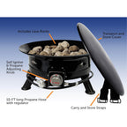 Flame King Smokeless Propane Fire Pit, 24-Inch Portable Firebowl, 58K Btu With Self Igniter, Cover, & Carry Straps For Rv, Camping, & Outdoor Living