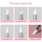 5Pcs Dual-Tipped Silicone Nail Art Pens, 5Pcs 2-Way Dotting Tools for Resin, Foil, Carving, Drawing & Shaping - Professional Nail Design Kit for Home & Salon