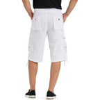 Best South Mens Cargo Shorts With 8 Pockets Casual Long Blew Knee Capri 3/4 Pants Relaxed Fit Work Fishing Hiking