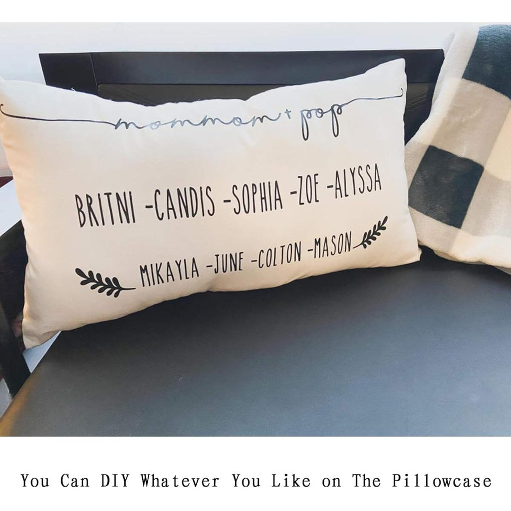 Thmyo 4-Pack 100% Cotton Lumbar Comfortable Solid Decorative Throw Pillow Case Rectangle Cushion Cover Diy Throw Pillowcase For Sofa Bed(Only Covers,Not Pillow Shams)(12X20Inch/30X50Cm,White)