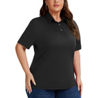 Women'S Plus Size Polo Shirts Upf 50+ Casual Work Quick Dry 3 Buttons Short Sleeve Collared Golf Shirt (Xl-6Xl)